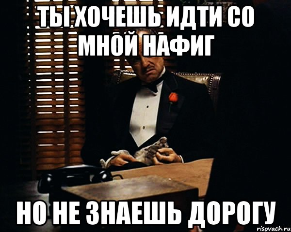 ты хочешь идти со мной нафиг но не знаешь дорогу, Мем Дон Вито Корлеоне