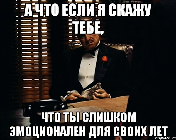 А что если я скажу тебе, что ты слишком эмоционален для своих лет, Мем Дон Вито Корлеоне