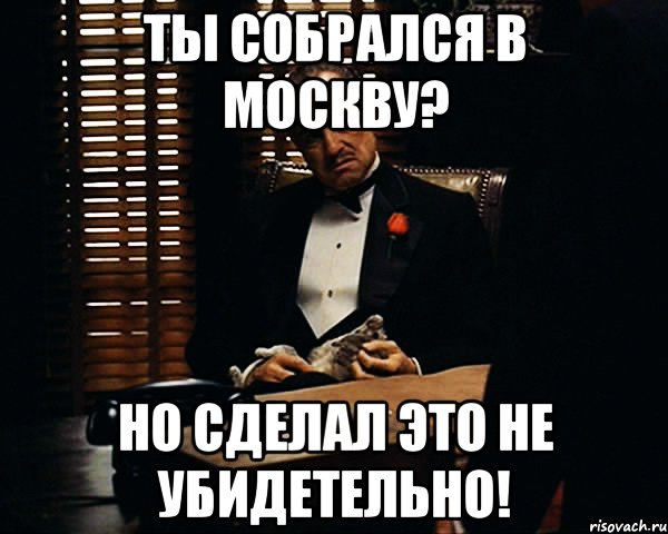 Ты собрался в Москву? Но сделал это не убидетельно!, Мем Дон Вито Корлеоне