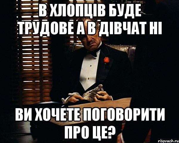 В хлопців буде трудове а в дівчат ні Ви хочете поговорити про це?, Мем Дон Вито Корлеоне