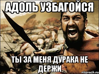 Адоль узбагойся Ты за меня дурака не держи, Мем Это Спарта