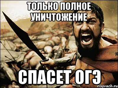 Только полное уничтожение спасет ОГЭ, Мем Это Спарта
