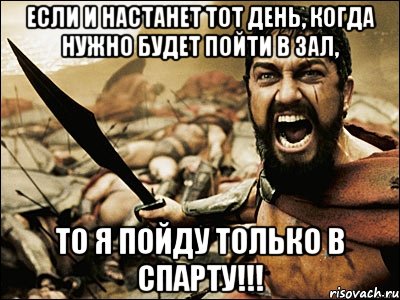 Если и настанет тот день, когда нужно будет пойти в зал, то я пойду только в СПАРТУ!!!, Мем Это Спарта