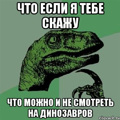 Что если я тебе скажу что можно и не смотреть на динозавров, Мем Филосораптор