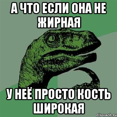 а что если она не жирная у неё просто кость широкая, Мем Филосораптор