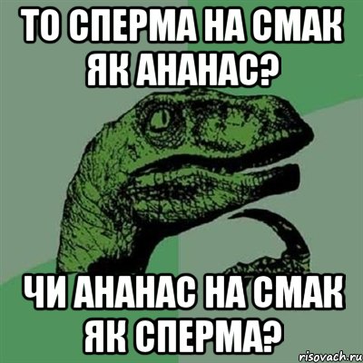 То сперма на смак як ананас? Чи ананас на смак як сперма?, Мем Филосораптор