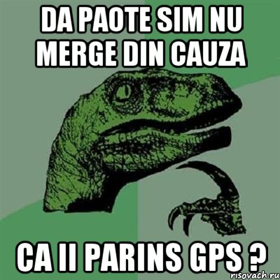 da paote sim nu merge din cauza ca ii parins gps ?, Мем Филосораптор