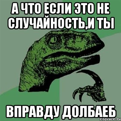 А что если это не случайность,и ты ВПРАВДУ ДОЛБАЕБ, Мем Филосораптор