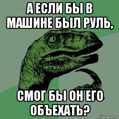 А если бы в машине был руль, смог бы он его объехать?, Мем Филосораптор