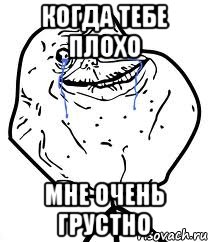 Когда тебе плохо Мне очень грустно, Мем Forever Alone