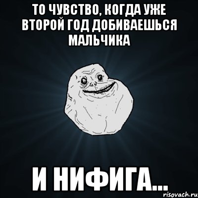 То чувство, когда уже второй год добиваешься мальчика и нифига..., Мем Forever Alone