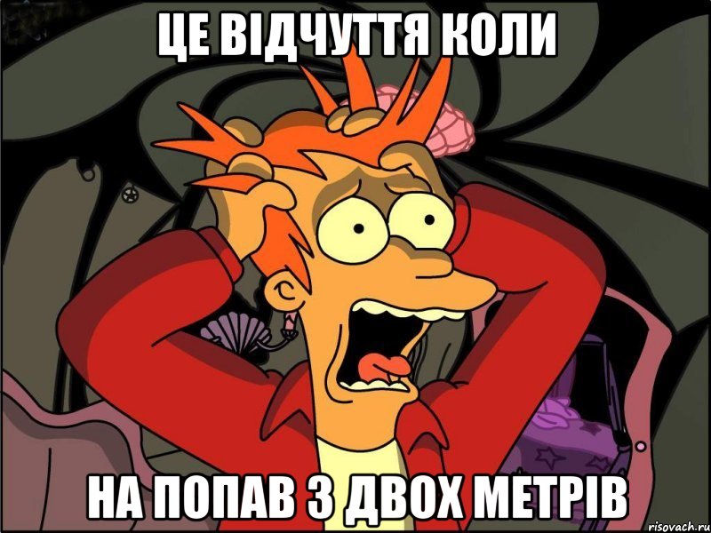 Це відчуття коли на попав з двох метрів, Мем Фрай в панике