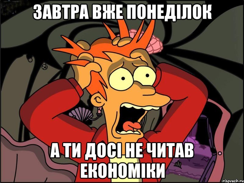 завтра вже понеділок а ти досі не читав економіки, Мем Фрай в панике