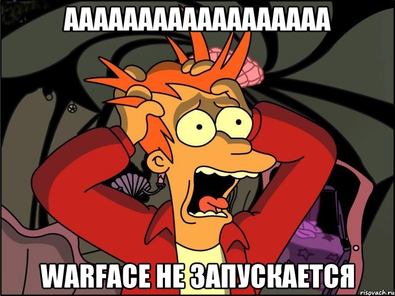 Аааааааааааааааааа Warface не запускается, Мем Фрай в панике