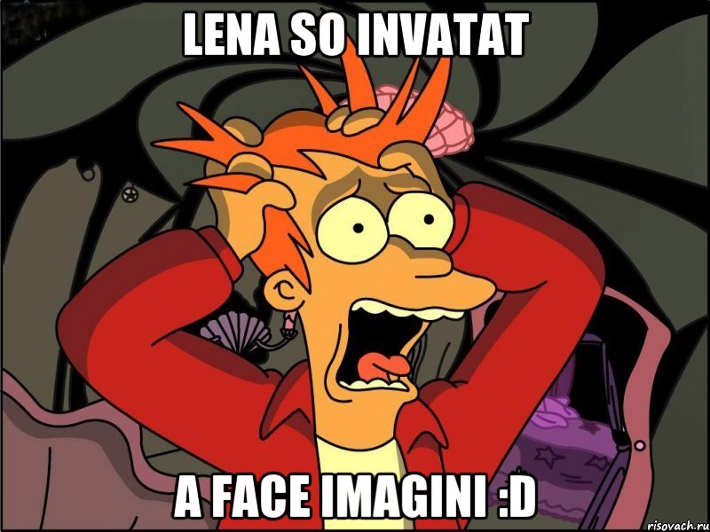 Lena so invatat a face imagini :D, Мем Фрай в панике