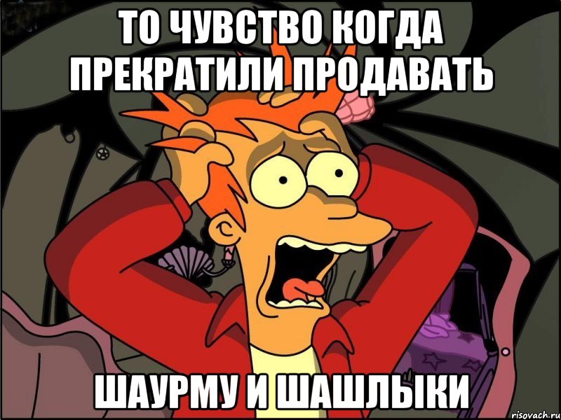 То чувство когда прекратили продавать шаурму и шашлыки, Мем Фрай в панике