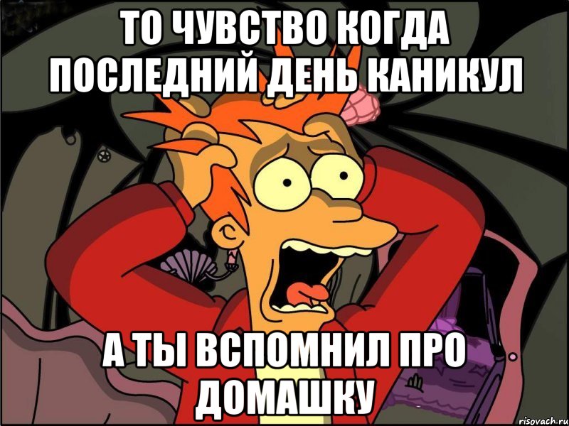 То чувство когда последний день каникул А ты вспомнил про домашку, Мем Фрай в панике