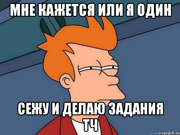 Мне кажется или я один сежу и делаю задания ТЧ, Мем  Фрай (мне кажется или)