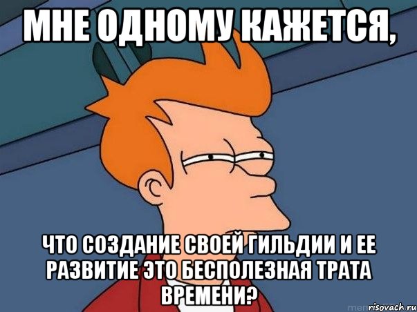 мне одному кажется, что создание своей гильдии и ее развитие это бесполезная трата времени?, Мем  Фрай (мне кажется или)