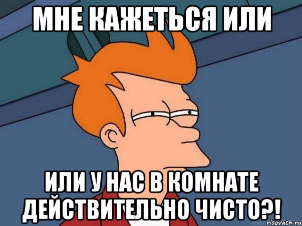 МНЕ КАЖЕТЬСЯ ИЛИ ИЛИ У НАС В КОМНАТЕ ДЕЙСТВИТЕЛЬНО ЧИСТО?!, Мем  Фрай (мне кажется или)