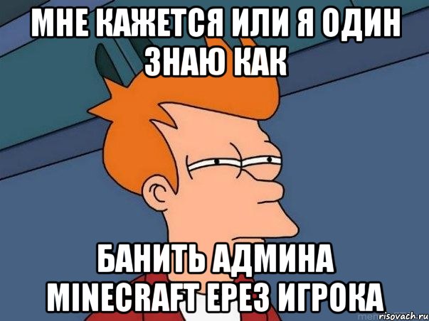 мне кажется или я один знаю как банить админа MINECRAFT ЕРЕЗ ИГРОКА, Мем  Фрай (мне кажется или)