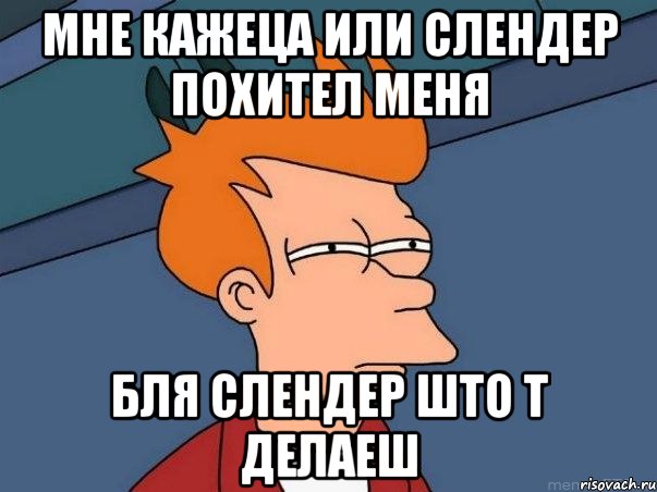 мне кажеца или слендер похител меня бля слендер што т делаеш, Мем  Фрай (мне кажется или)