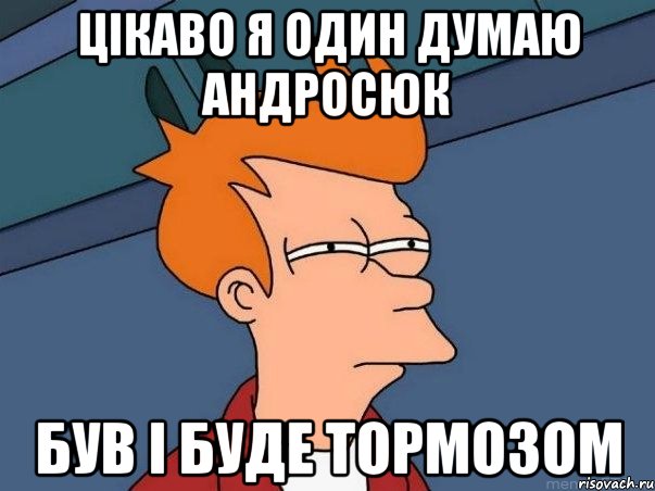 цікаво я один думаю андросюк був і буде тормозом, Мем  Фрай (мне кажется или)