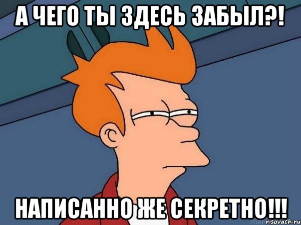 А чего ты здесь забыл?! Написанно же Секретно!!!, Мем  Фрай (мне кажется или)