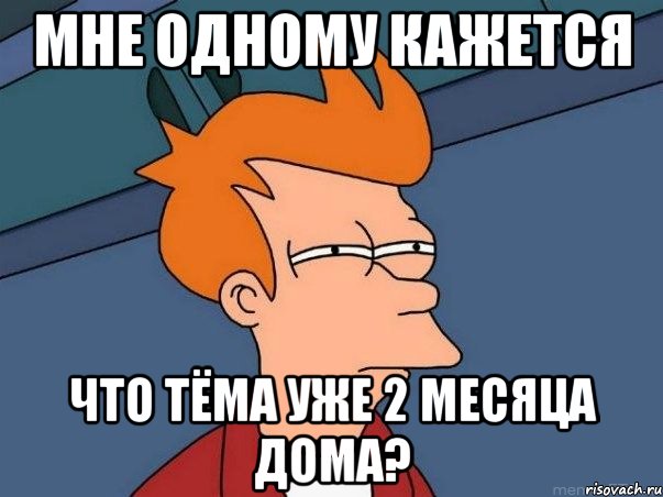 мне одному кажется что Тёма уже 2 месяца дома?, Мем  Фрай (мне кажется или)