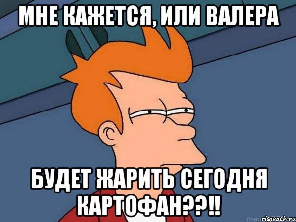 Мне кажется, или Валера будет жарить сегодня картофан??!!, Мем  Фрай (мне кажется или)