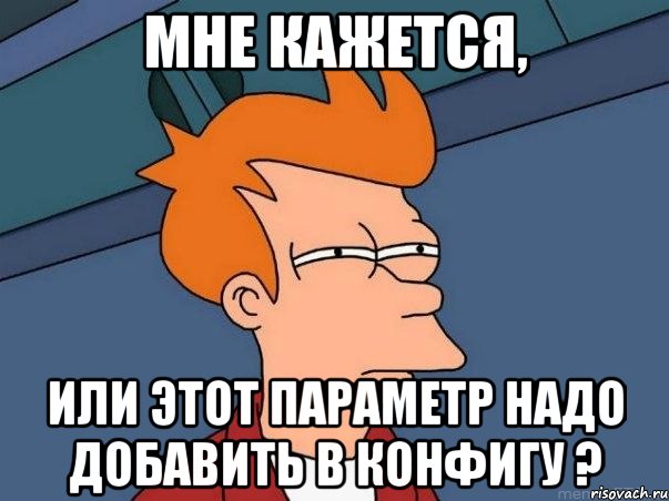 мне кажется, или этот параметр надо добавить в конфигу ?, Мем  Фрай (мне кажется или)