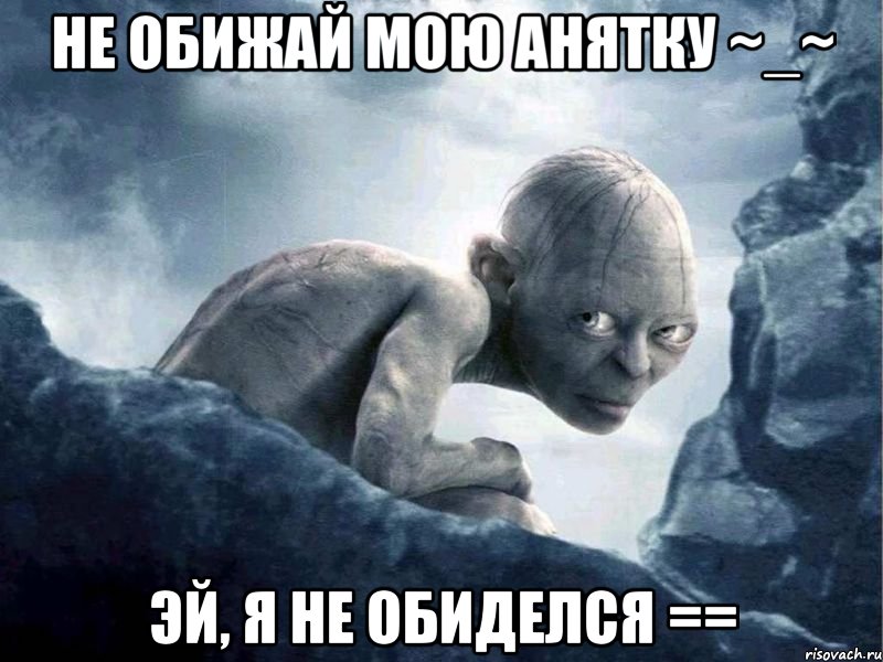 Не обижай мою анятку ~_~ эй, я не обиделся ==, Мем   Голлум