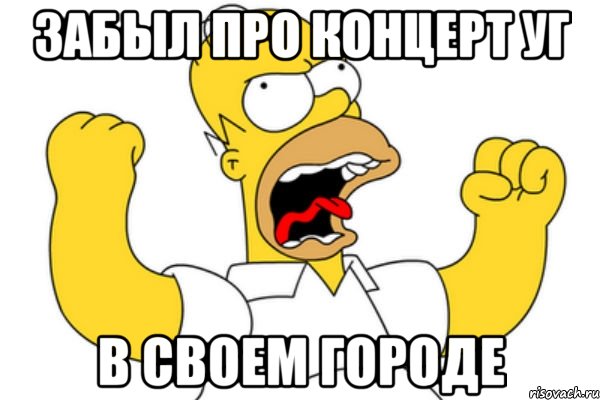 забыл про концерт уг в своем городе, Мем Разъяренный Гомер