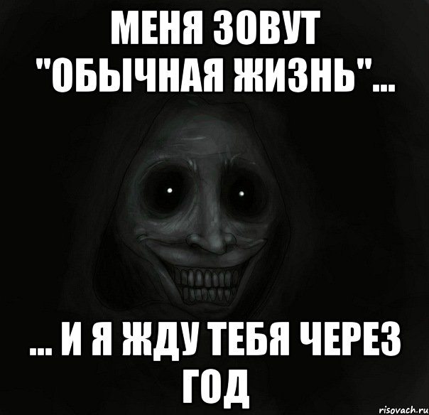 Меня зовут "обычная жизнь"... ... И я жду тебя через год, Мем Ночной гость