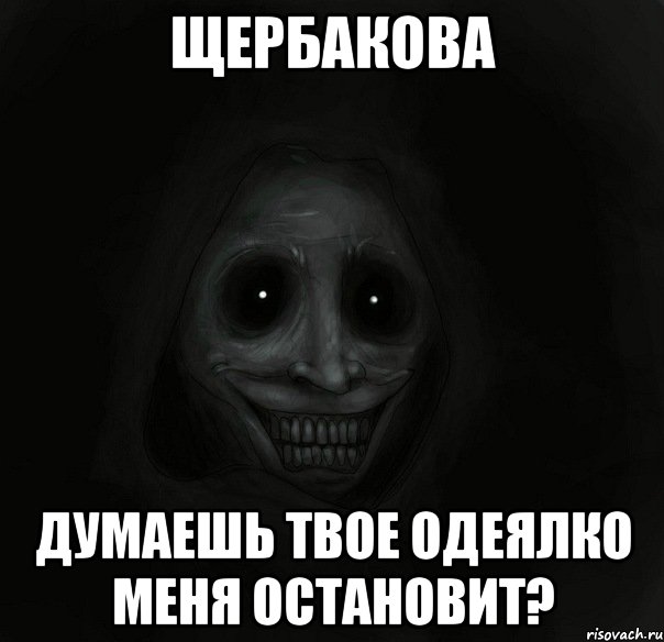 Щербакова Думаешь твое одеялко меня остановит?, Мем Ночной гость