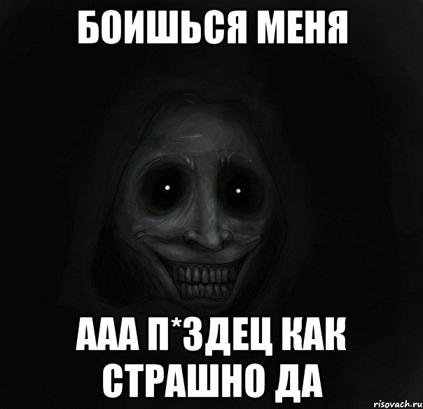 боишься МЕНЯ ААА П*ЗДЕЦ КАК СТРАШНО ДА, Мем Ночной гость
