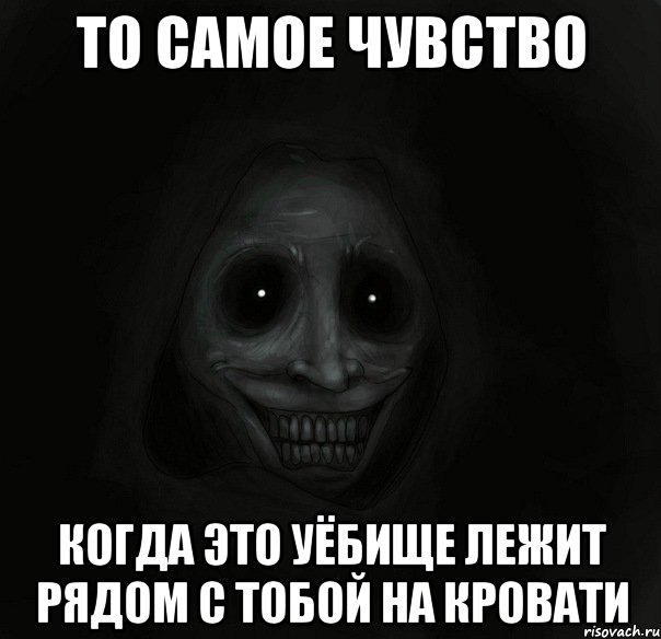 То самое чувство когда это уёбище лежит рядом с тобой на кровати, Мем Ночной гость