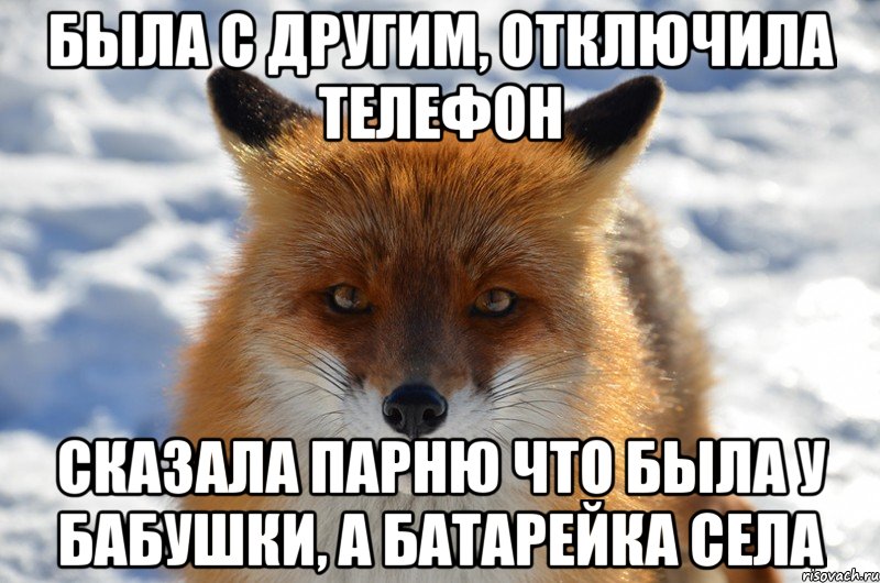 Была с другим, отключила телефон сказала парню что была у бабушки, а батарейка села
