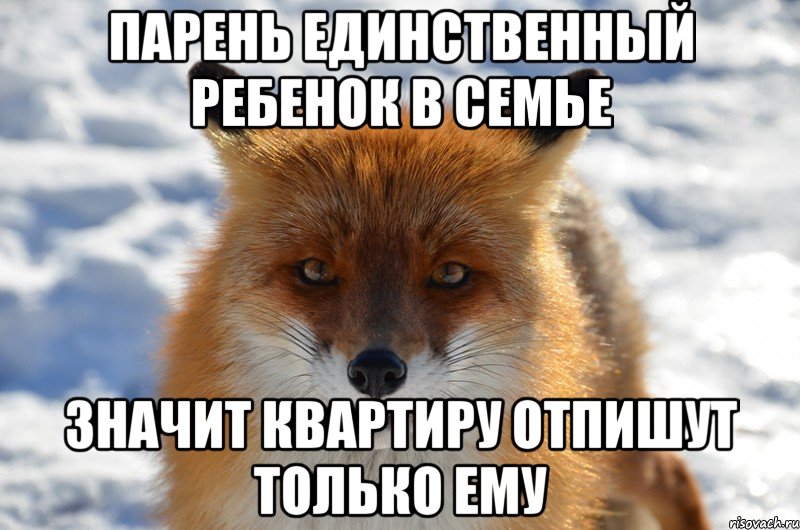 парень единственный ребенок в семье значит квартиру отпишут только ему