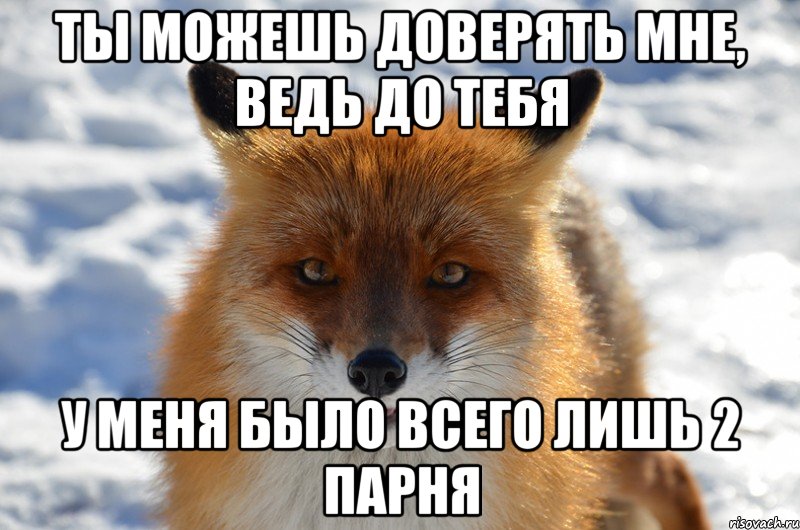 ты можешь доверять мне, ведь до тебя у меня было всего лишь 2 парня