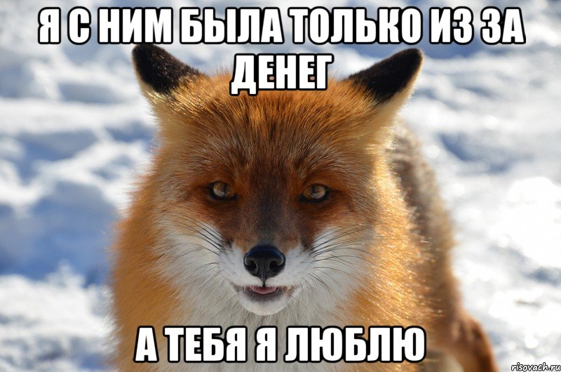 я с ним была только из за денег а тебя я люблю