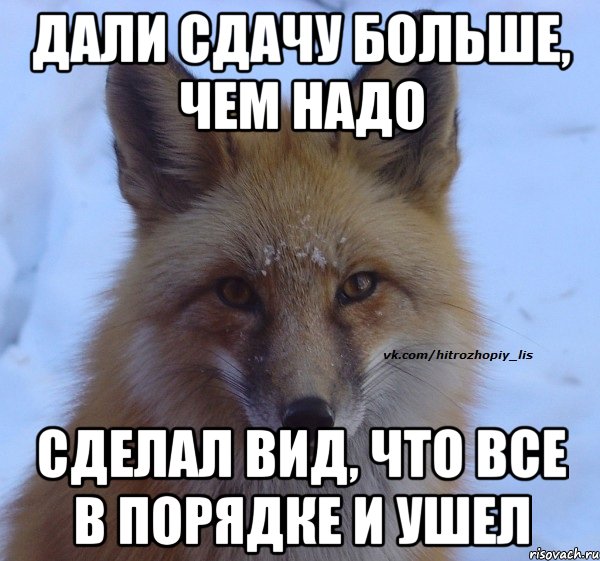 дали сдачу больше, чем надо сделал вид, что все в порядке и ушел