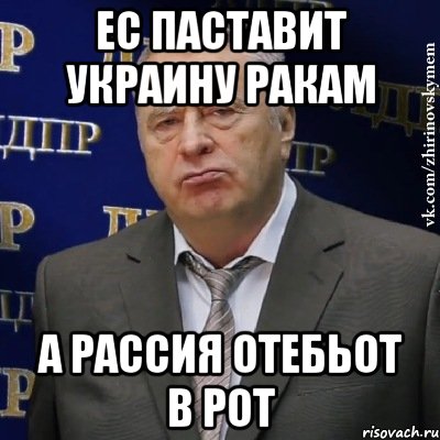 ес паставит украину ракам а рассия отебьот в рот, Мем Хватит это терпеть (Жириновский)