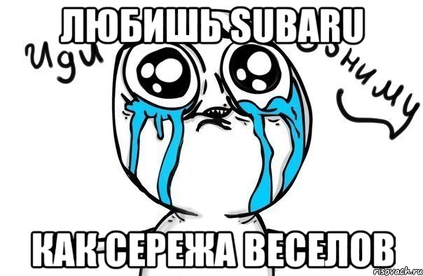 Любишь SUBARU как Сережа Веселов, Мем Иди обниму