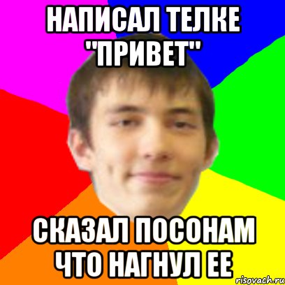 написал телке "привет" сказал посонам что нагнул ее