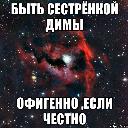 быть сестрёнкой Димы Офигенно ,если честно, Мем  иметь старшего брата офигенно