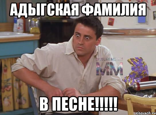 АДЫГСКАЯ ФАМИЛИЯ В ПЕСНЕ!!!!!, Мем Испуганный Джоуи из Друзей ММ