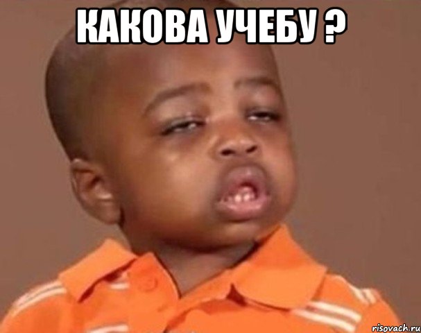 Какова Учебу ? , Мем  Какой пацан (негритенок)