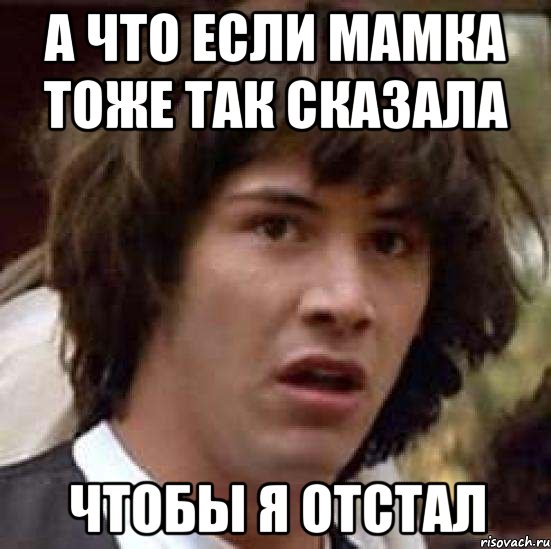 А что если мамка тоже так сказала чтобы я отстал, Мем А что если (Киану Ривз)