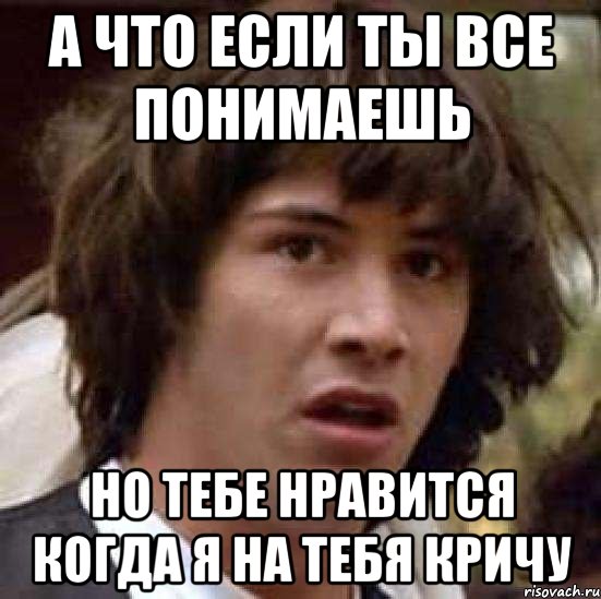 а что если ты все понимаешь но тебе нравится когда я на тебя кричу, Мем А что если (Киану Ривз)